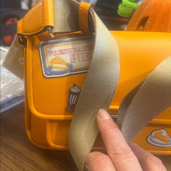 NWT Michael Kors Vibrant Pop Orange medium Crossbody with Retro Patches - Picture 9 of 12